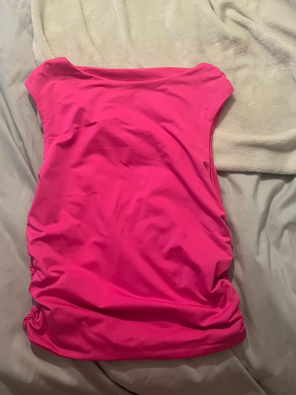 SHEIN Hot Pink Off-Shoulder Ruched Camisole